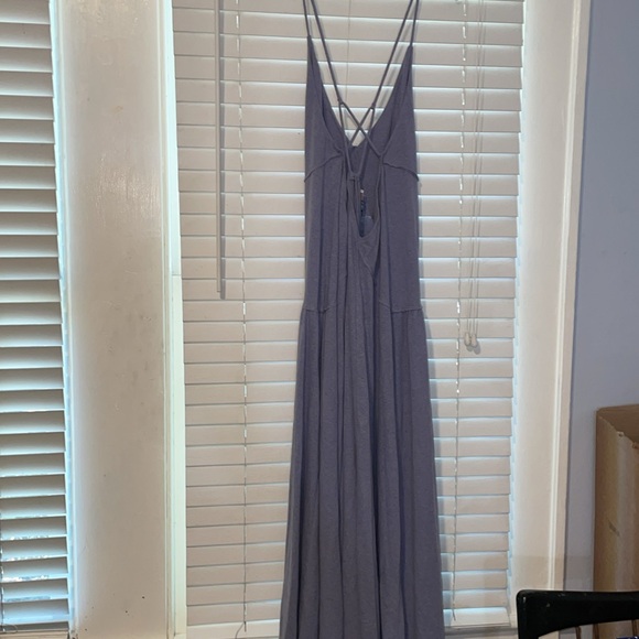Free People Eros Maxi Dress in Pale Iris has strappy open back, easy fit, NWT. - Picture 8 of 9